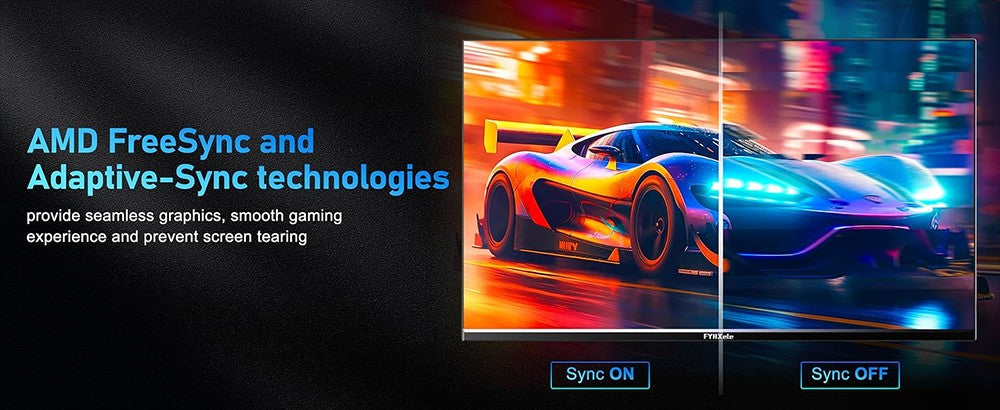 Herní monitor FYHXele FY24FHR s úhlopříčkou 24 palců, rozlišení 1920*1080, poměr stran 16:9, IPS obrazovka, obnovovací frekvence 180 Hz, doba odezvy 1 ms (MPRT), 99 % sRGB, AMD FreeSync a Adaptive-Sync, HDR10, pozorovací úhel 178°, možnost montáže VESA 75*75 mm