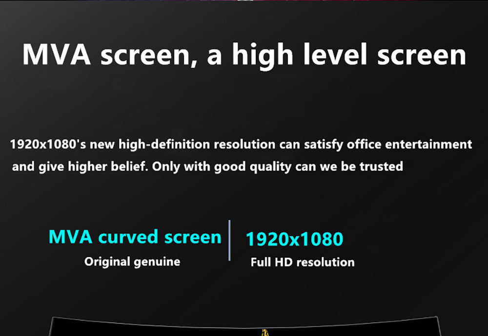 Herní monitor FYHXele FY24FMC-W, 24palcový 1080P FHD 16:9 VA displej, obnovovací frekvence 75 Hz, panel 2800R MVA, doba odezvy 2 ms, 99 % sRGB, nastavitelný náklon, bílý