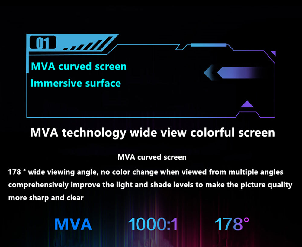 27palcový zakřivený herní monitor FYHXele FY27FMC-B s rozlišením 2800R, rozlišením 1920*1080, poměrem stran 16:9 a VA, obnovovací frekvencí 75 Hz, dobou odezvy 2 ms, 99 % sRGB, 1x HDMI, 1x VGA, 1x audio, nastavitelným náklonem