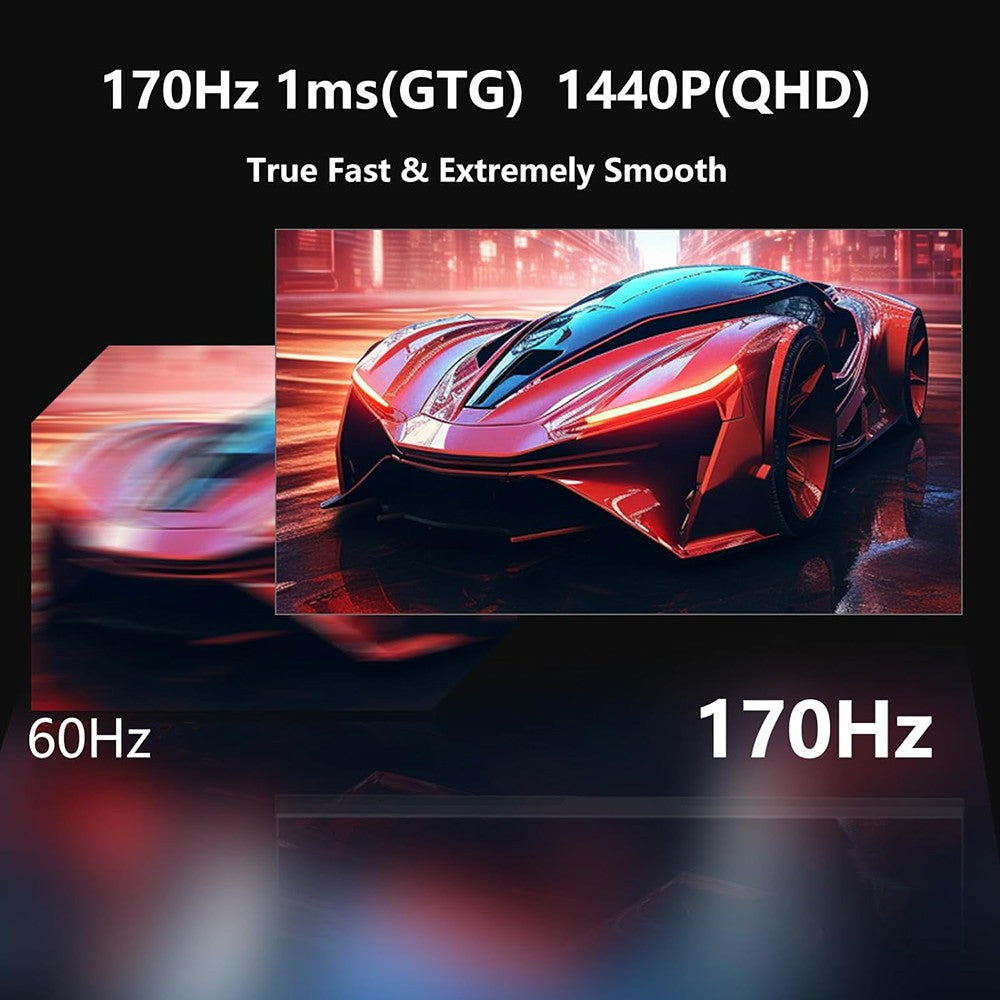 27palcový monitor FYHXele FY27QHM2, 2560*1440 QHD 16:9 IPS obrazovka, obnovovací frekvence 170 Hz, doba odezvy 1 ms GTG, 100% sRGB, kontrast 1000:1, FreeSync, 1*DP 1.4 2*HDMI 2.0 1*USB 2.0 1*zvuk, nastavení náklonu a držák VESA