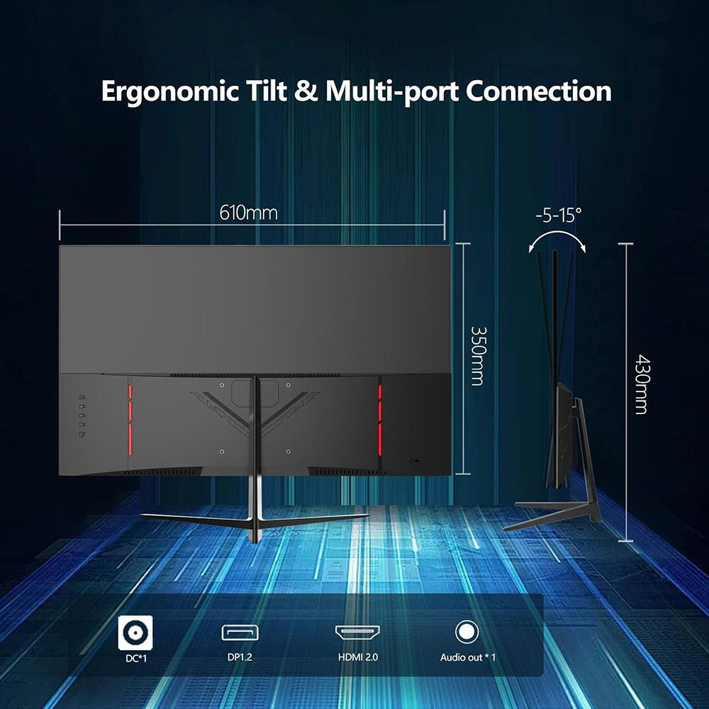 27palcový monitor FYHXele FY27QHM2, 2560*1440 QHD 16:9 IPS obrazovka, obnovovací frekvence 170 Hz, doba odezvy 1 ms GTG, 100% sRGB, kontrast 1000:1, FreeSync, 1*DP 1.4 2*HDMI 2.0 1*USB 2.0 1*zvuk, nastavení náklonu a držák VESA
