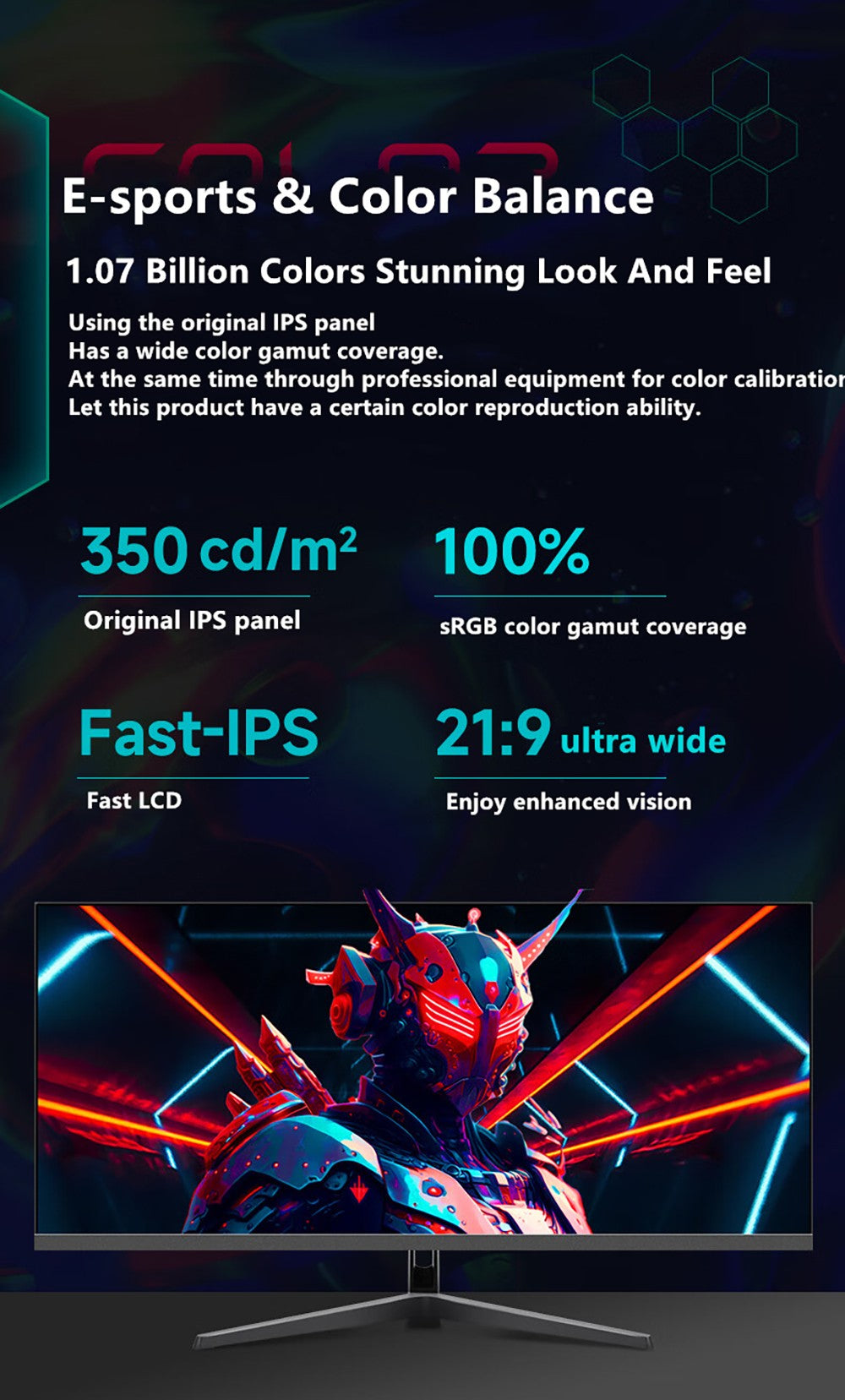 29palcový monitor FYHXele FY29Q2H, rozlišení 2560*1080 WFHD 21:9 IPS, obnovovací frekvence 200 Hz, doba odezvy 1 ms, 100% sRGB, kontrast 1000:1, kompatibilita s FreeSync a G-Sync, HDR, Game Plus, DC Dimming, 2x DP 1.4, 2x HDMI 2.1, 1x audio, nastavení náklonu a držák VESA