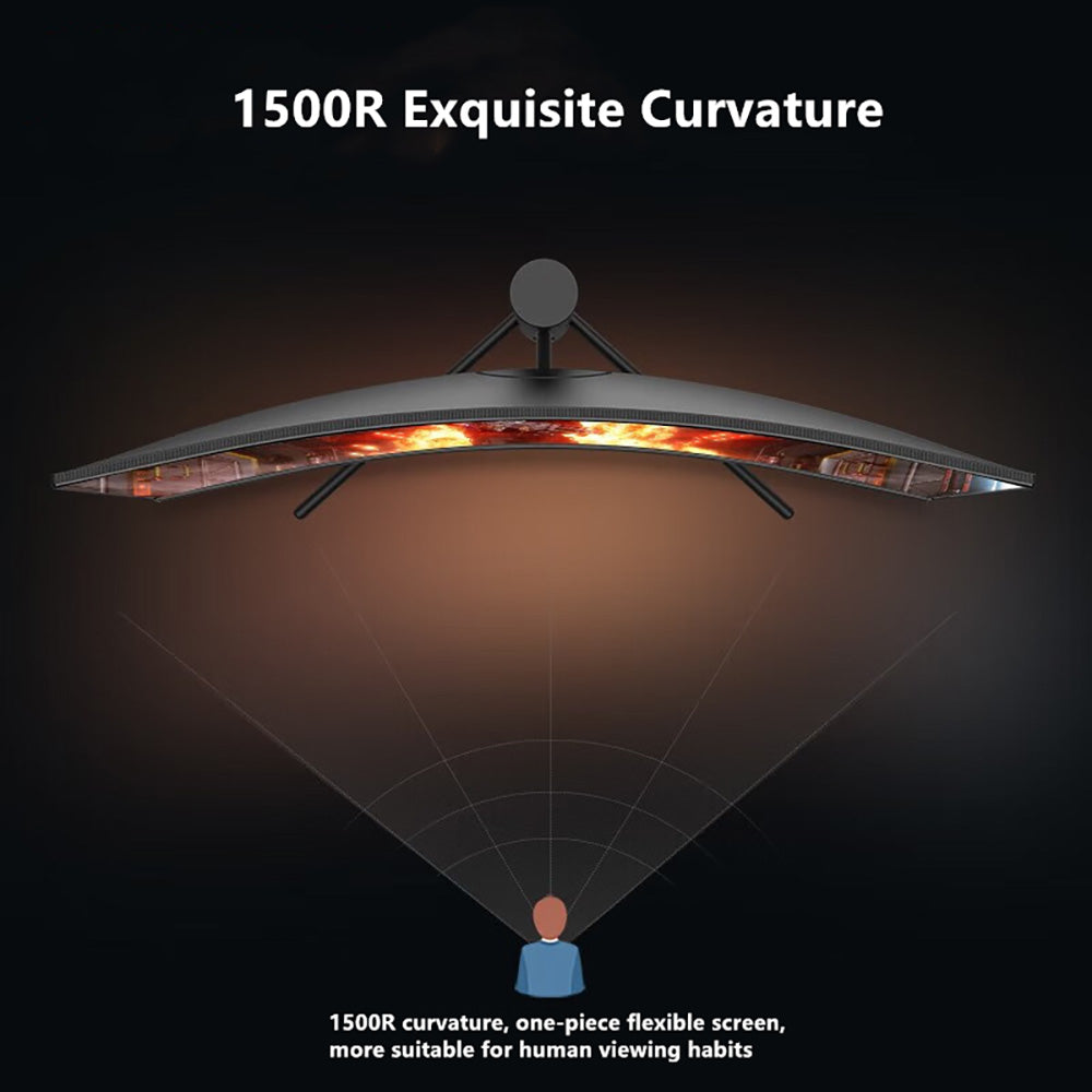 Herní monitor FYHXele FY34WQHC s úhlopříčkou 34 palců, rozlišení 3440*1440, WQHD 1500R VA, obnovovací frekvence 165 Hz, kontrast 3000:1, HDR 400, doba odezvy 1 ms, FreeSync a Adaptive Sync, Game Plus, 2x HDMI 2.0, 2x DP 1.4, montáž VESA 100*100 mm