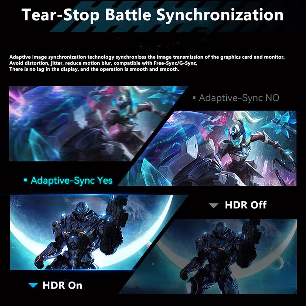 Herní monitor FYHXele FY34WQHC s úhlopříčkou 34 palců, rozlišení 3440*1440, WQHD 1500R VA, obnovovací frekvence 165 Hz, kontrast 3000:1, HDR 400, doba odezvy 1 ms, FreeSync a Adaptive Sync, Game Plus, 2x HDMI 2.0, 2x DP 1.4, montáž VESA 100*100 mm