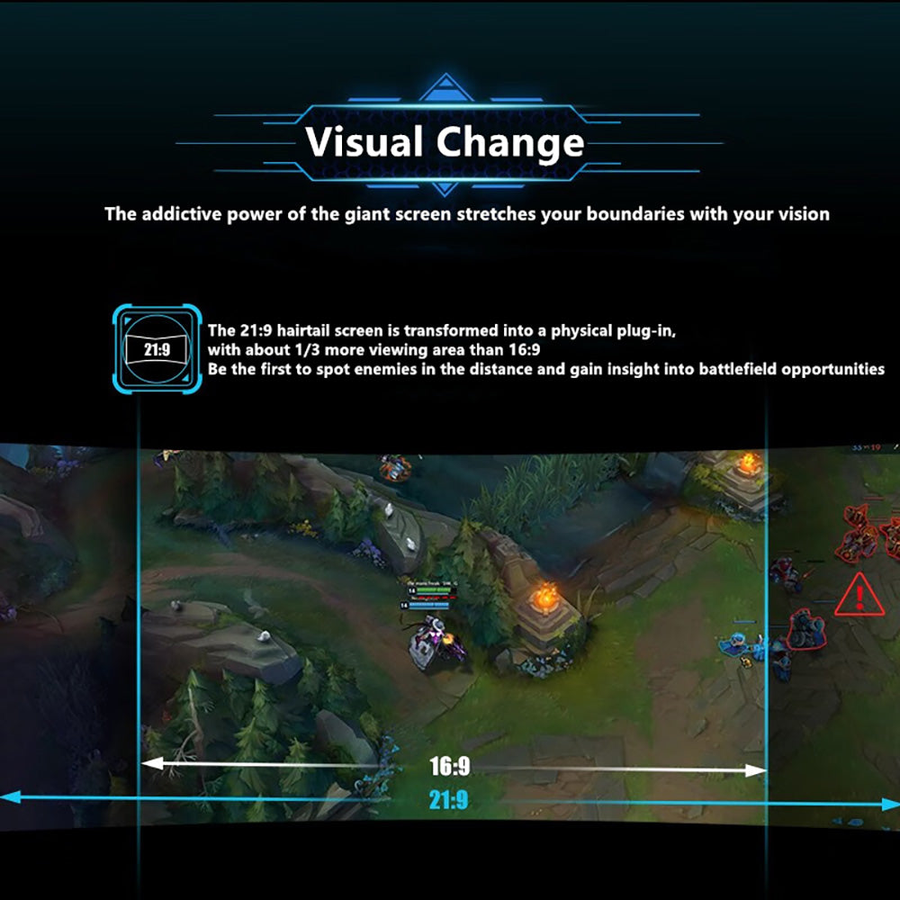 Herní monitor FYHXele FY34WQHC s úhlopříčkou 34 palců, rozlišení 3440*1440, WQHD 1500R VA, obnovovací frekvence 165 Hz, kontrast 3000:1, HDR 400, doba odezvy 1 ms, FreeSync a Adaptive Sync, Game Plus, 2x HDMI 2.0, 2x DP 1.4, montáž VESA 100*100 mm