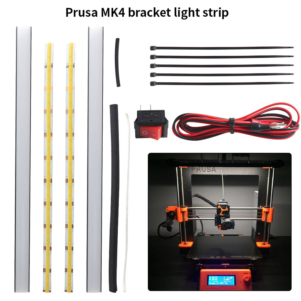 Sada LED světel FYSETC Prusa MK4, dvojitá světelná rampa 24V, pásek pro 3D tiskárnu