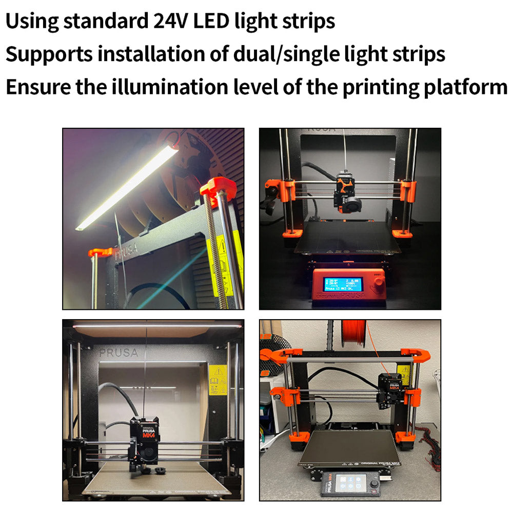Sada LED světel FYSETC Prusa MK4, dvojitá světelná rampa 24V, pásek pro 3D tiskárnu