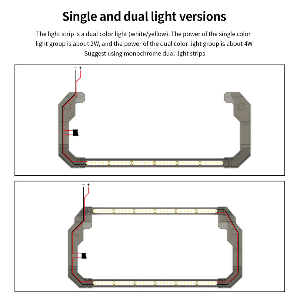 Sada LED světel FYSETC Prusa MK4, dvojitá světelná rampa 24V, pásek pro 3D tiskárnu