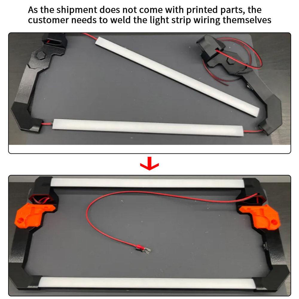 Sada LED světel FYSETC Prusa MK4, dvojitá světelná rampa 24V, pásek pro 3D tiskárnu