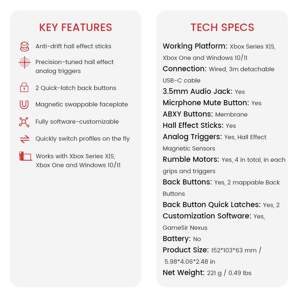 [Certifikace Xbox] Drátový ovladač Gamesir G7 SE s Hallovými páčkami a 1 měsícem XGPU zdarma