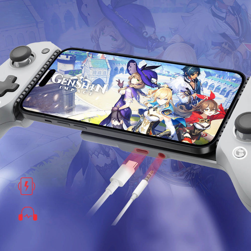 Mobilní herní ovladač GameSir G8 typu C, gamepad typu Plug and Play s joysticky s Hallovým efektem/Hallovým triggerem, 3,5mm audio jack, kompatibilní s Androidem a iPhonem řady 15