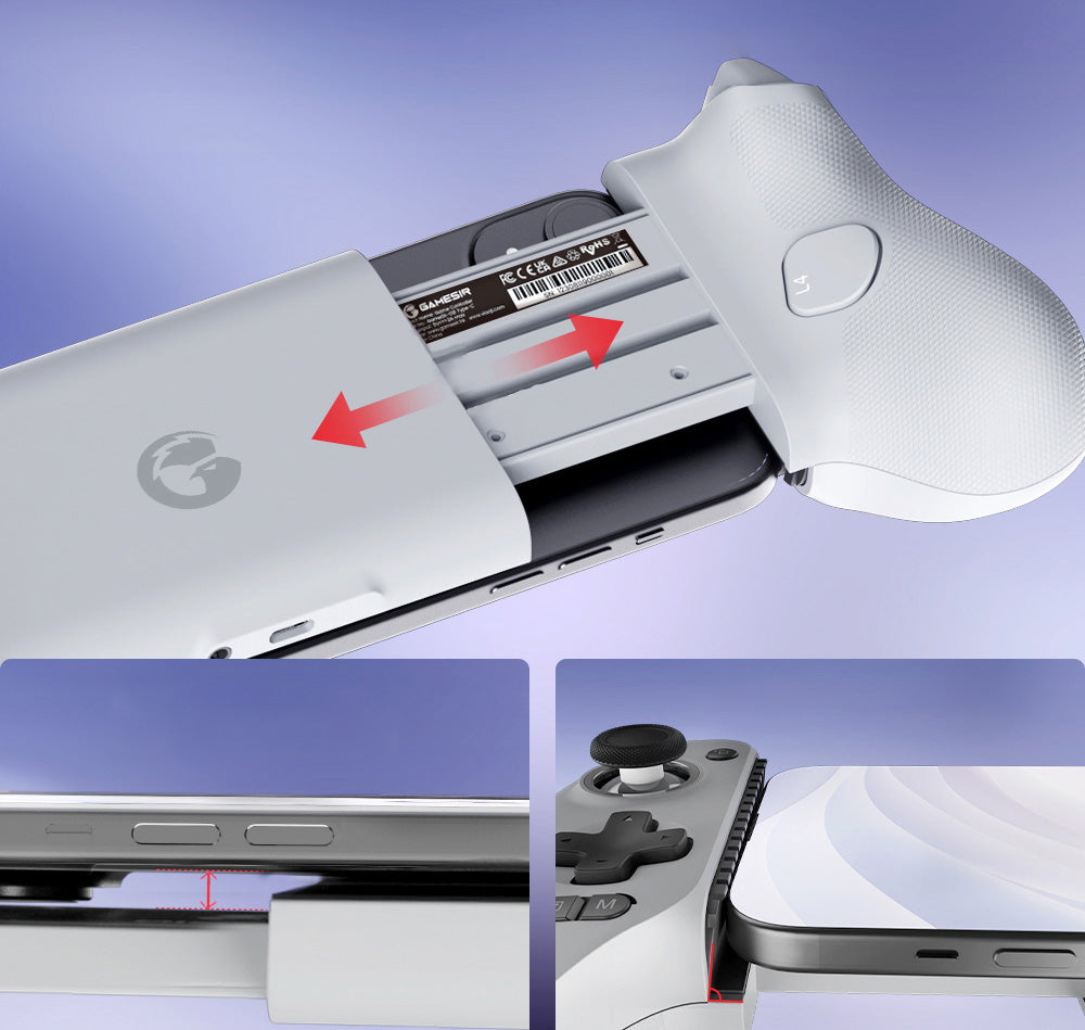 Mobilní herní ovladač GameSir G8 typu C, gamepad typu Plug and Play s joysticky s Hallovým efektem/Hallovým triggerem, 3,5mm audio jack, kompatibilní s Androidem a iPhonem řady 15