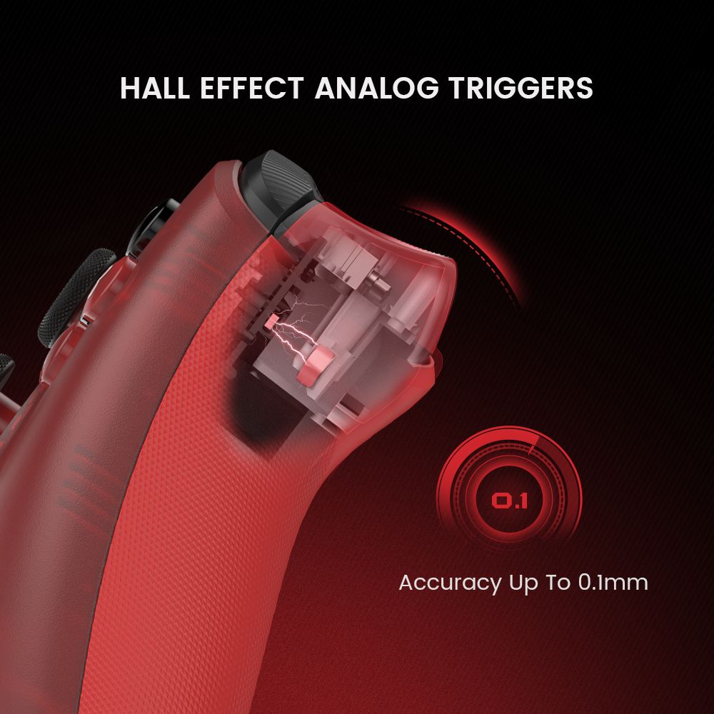 [Certifikace Xbox] Drátový herní ovladač GameSir T7, 1 měsíc zdarma XGPU, páčky Hallova efektu, Hallovy triggery, kompatibilní s Xbox a Xbox One řady X/S, Steam, Windows 10/11 - rubínově červený