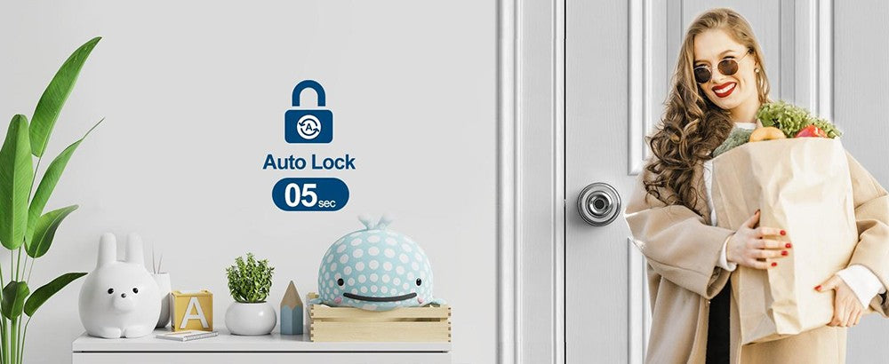 Geek Chef GeekTale K01-05 Chytrá klika, biometrický zámek dveří s otiskem prstu, ovládání aplikací, nouzové záložní klíče - stříbrná