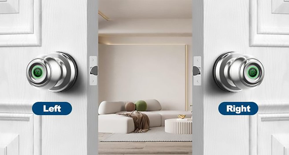 Geek Chef GeekTale K01-05 Chytrá klika, biometrický zámek dveří s otiskem prstu, ovládání aplikací, nouzové záložní klíče - stříbrná