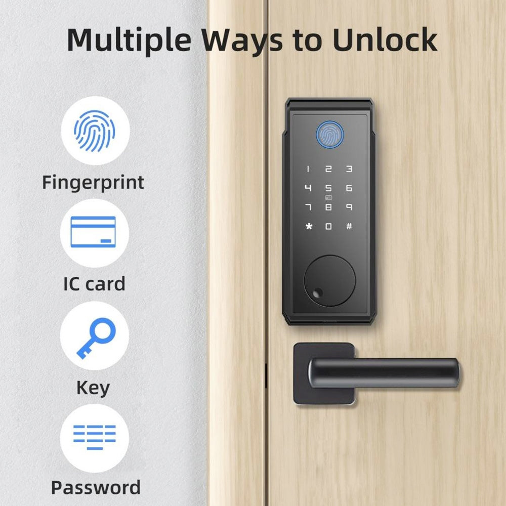 Geekbes JD-D06 Inteligentní zámek Deadbolt, Automatické zamykání, Otisk prstu Heslo IC Karta WiFi Dálkové odemykání