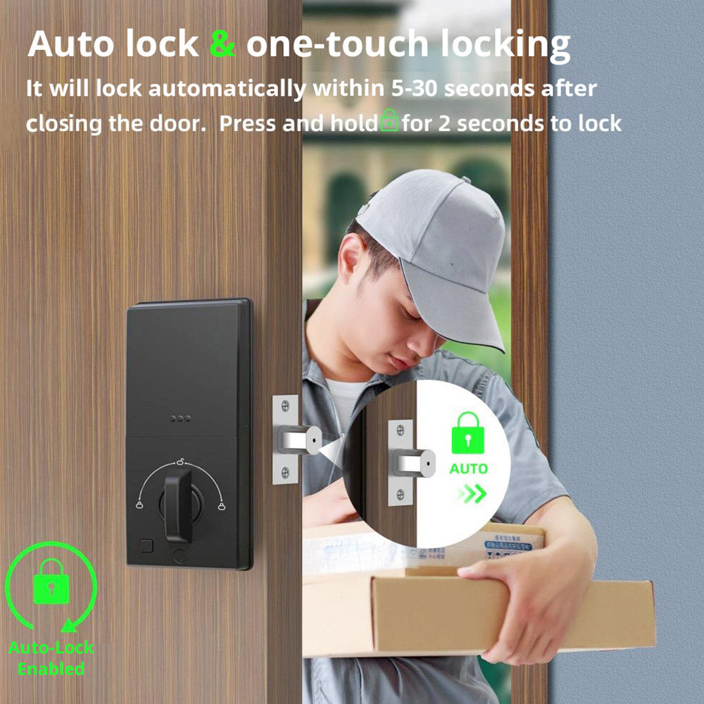 Geekbes JD-D06 Inteligentní zámek Deadbolt, Automatické zamykání, Otisk prstu Heslo IC Karta WiFi Dálkové odemykání