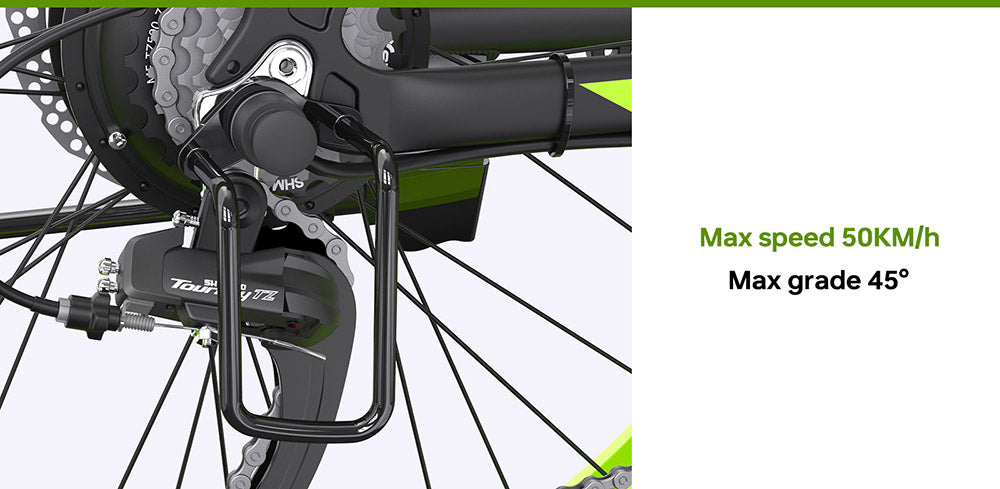GOGOBEST GF700 26*4,0 palce s tlustými pneumatikami Elektrické horské kolo 48V 18,2Ah Baterie 2*500W Duální motor Maximální rychlost 50km/h 70km Dojezd s posilovačem Maximální zatížení 200KG IP54 Vodotěsné Hydraulické kotoučové brzdy Horské kolo Rám z hliníkové slitiny 6061 - Černozelené
