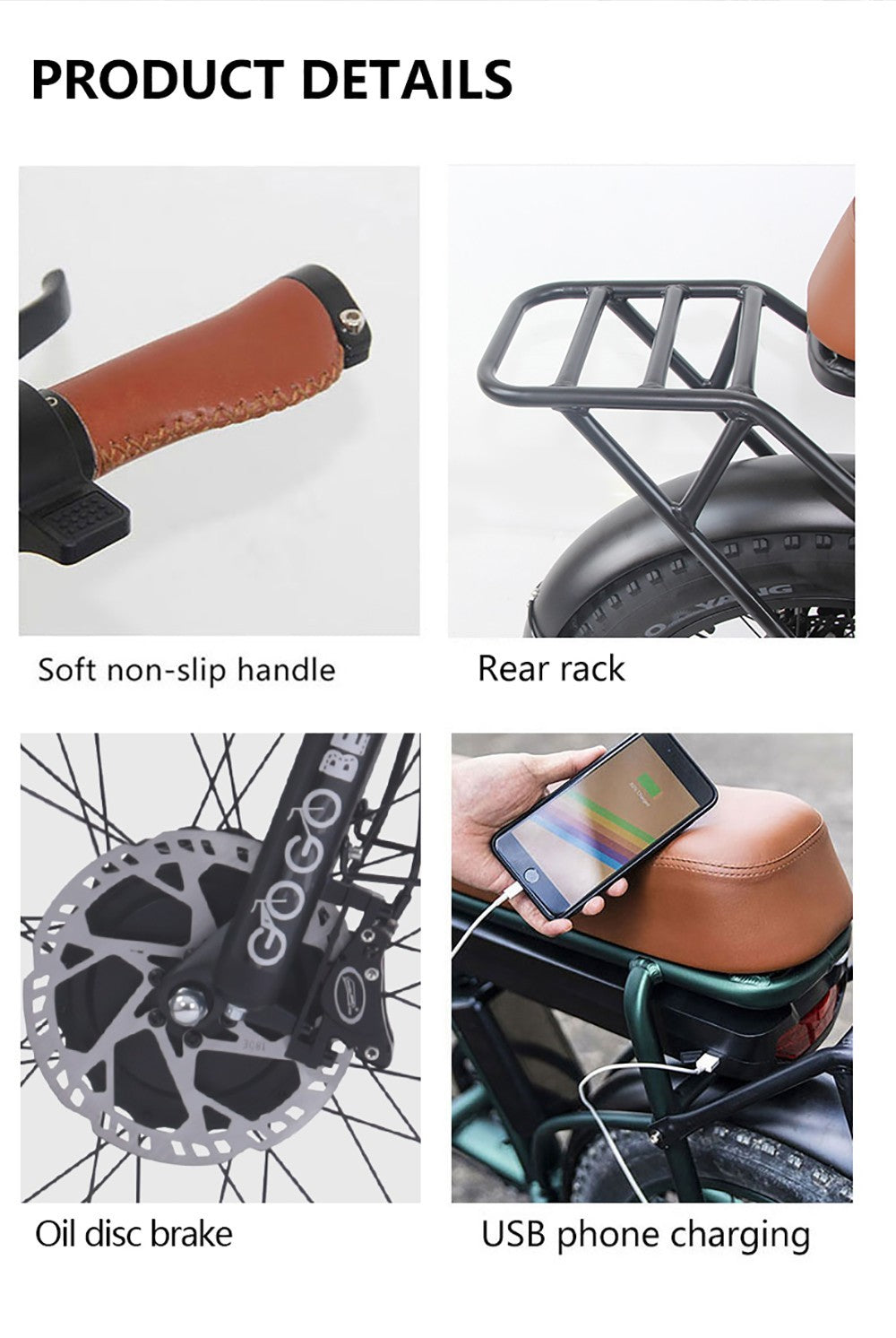 Elektrické kolo GOGOBEST GF750 Plus, motor 1000 W * 2, maximální rychlost 45-50 km/h, baterie 48 V 17,5 Ah, přední a zadní hydraulické brzdy - zelené