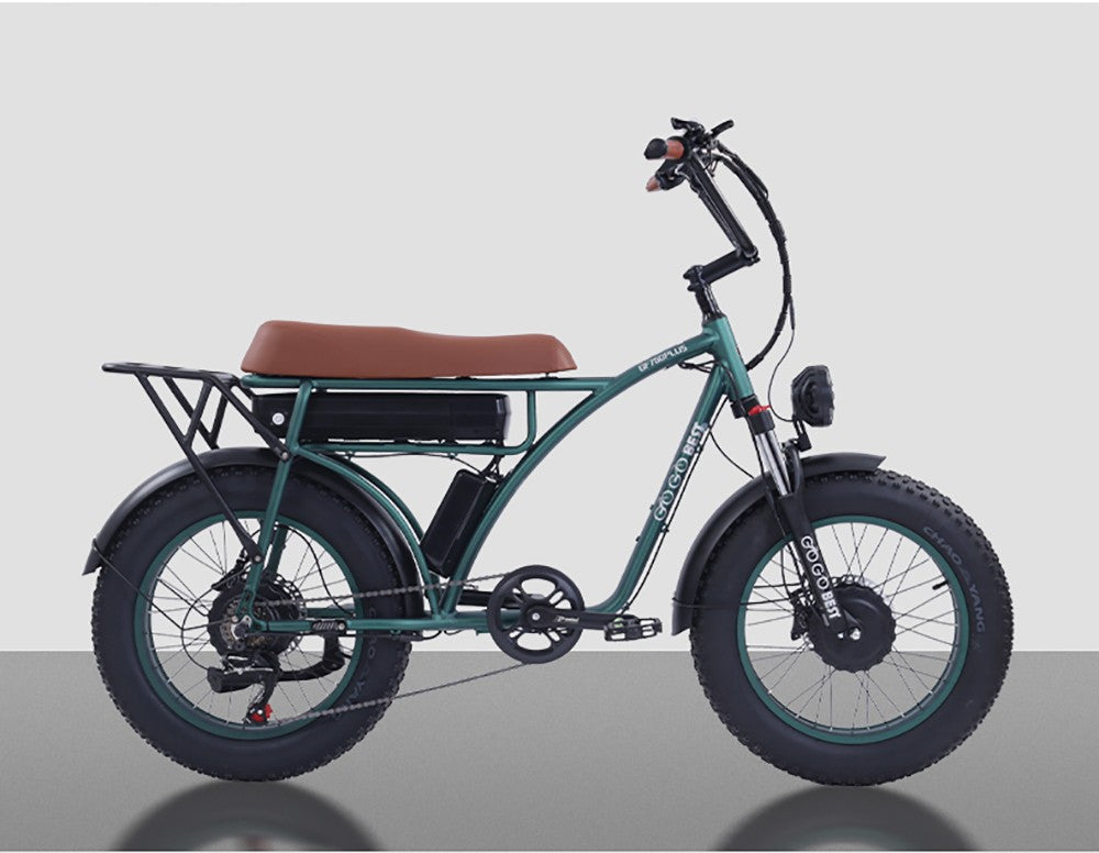 Elektrické kolo GOGOBEST GF750 Plus, motor 1000 W * 2, maximální rychlost 45-50 km/h, baterie 48 V 17,5 Ah, přední a zadní hydraulické brzdy - zelené