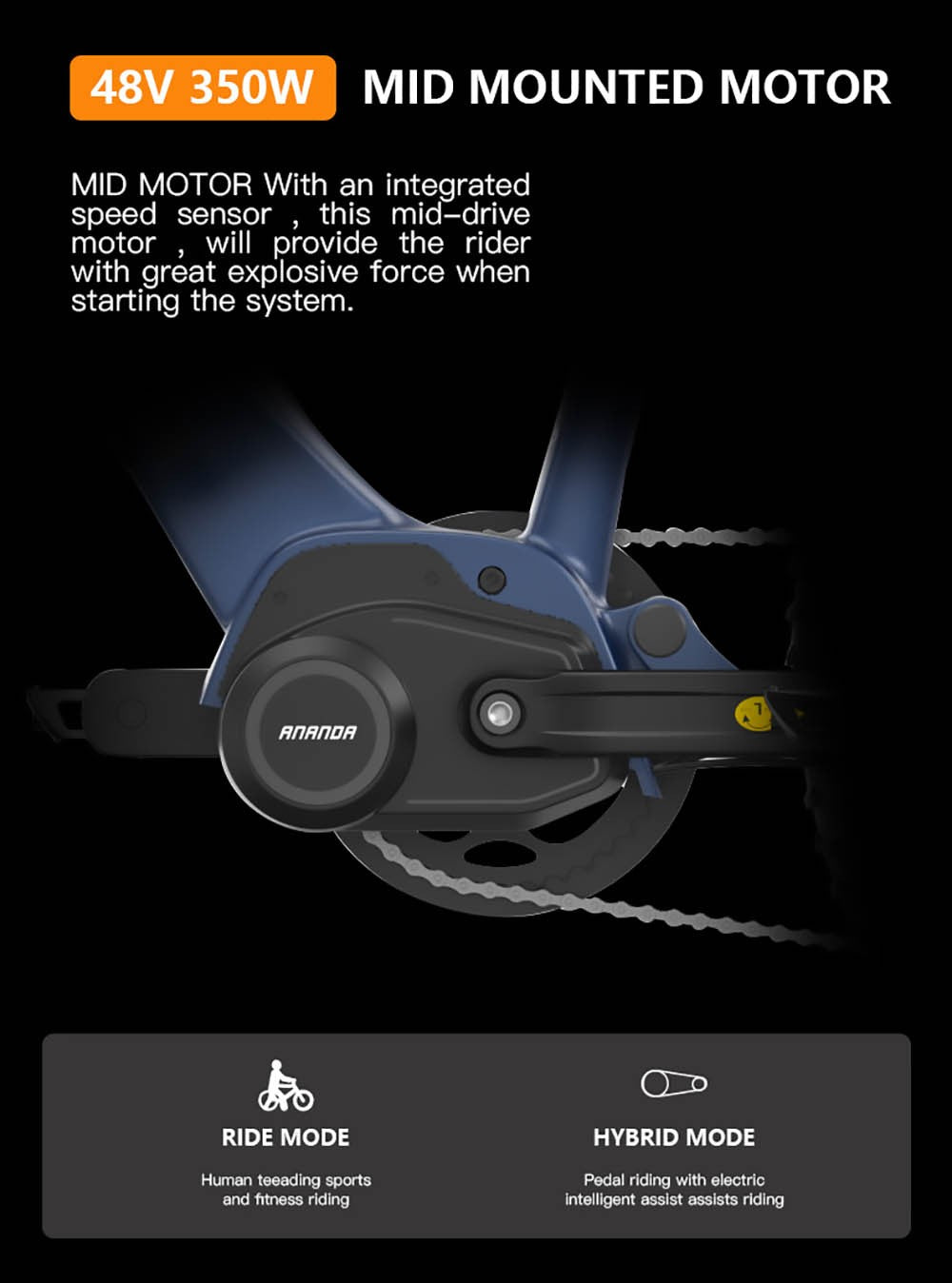 Elektrické kolo GOGOBEST GM27 27,5*3,0 palce, tlusté pneumatiky, 48V 350W, střední motor, maximální rychlost 25 km/h, baterie 10 Ah, maximální dojezd 50 km, dvojitá hydraulická kotoučová brzda - modrá