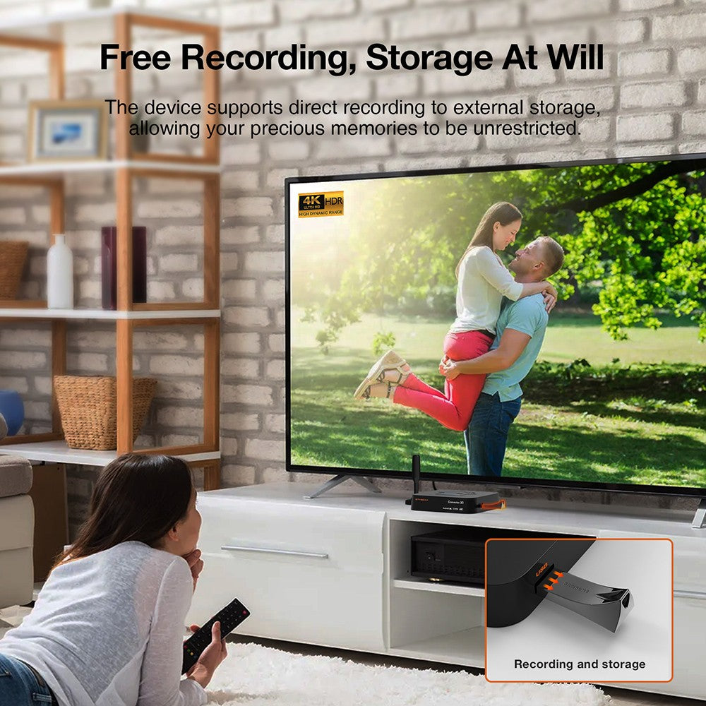 GTMEDIA HDTV Converter X1 TV Box, Android 11, ATSC 3.0 DRM, DVR nahrávání, 4K HDR, vestavěný Miracast, 2GB RAM 32GB ROM, Bluetooth 5.0, 2.4G/5G WiFi - americká zástrčka