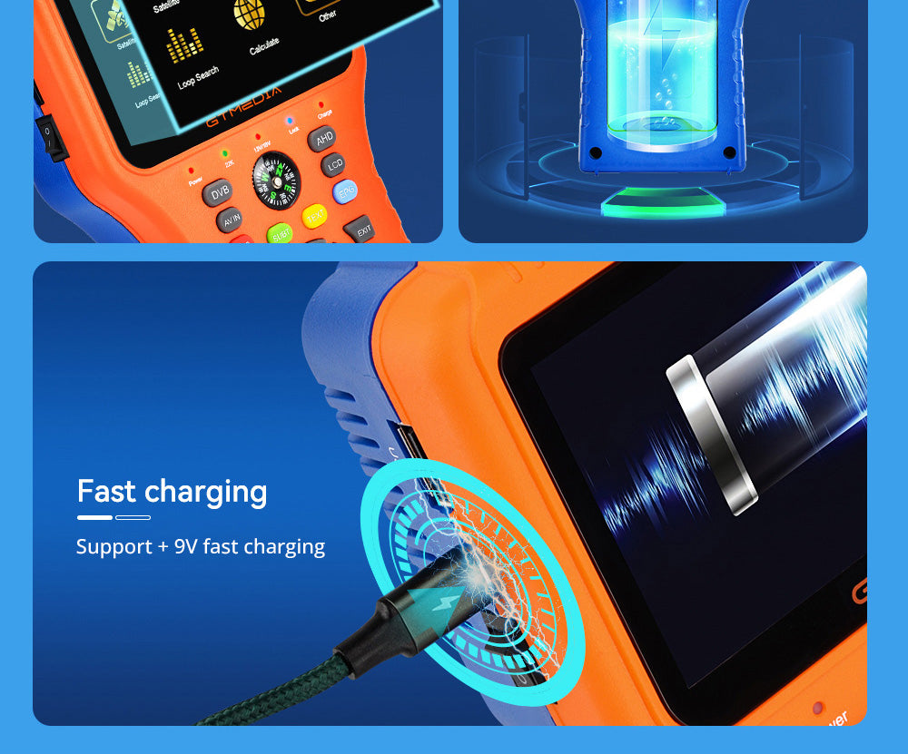 GTMEDIA V8 Finder PRO 2 Satelitní vyhledávač ATSC-C digitální detektor satelitního signálu - oranžový, zástrčka EU