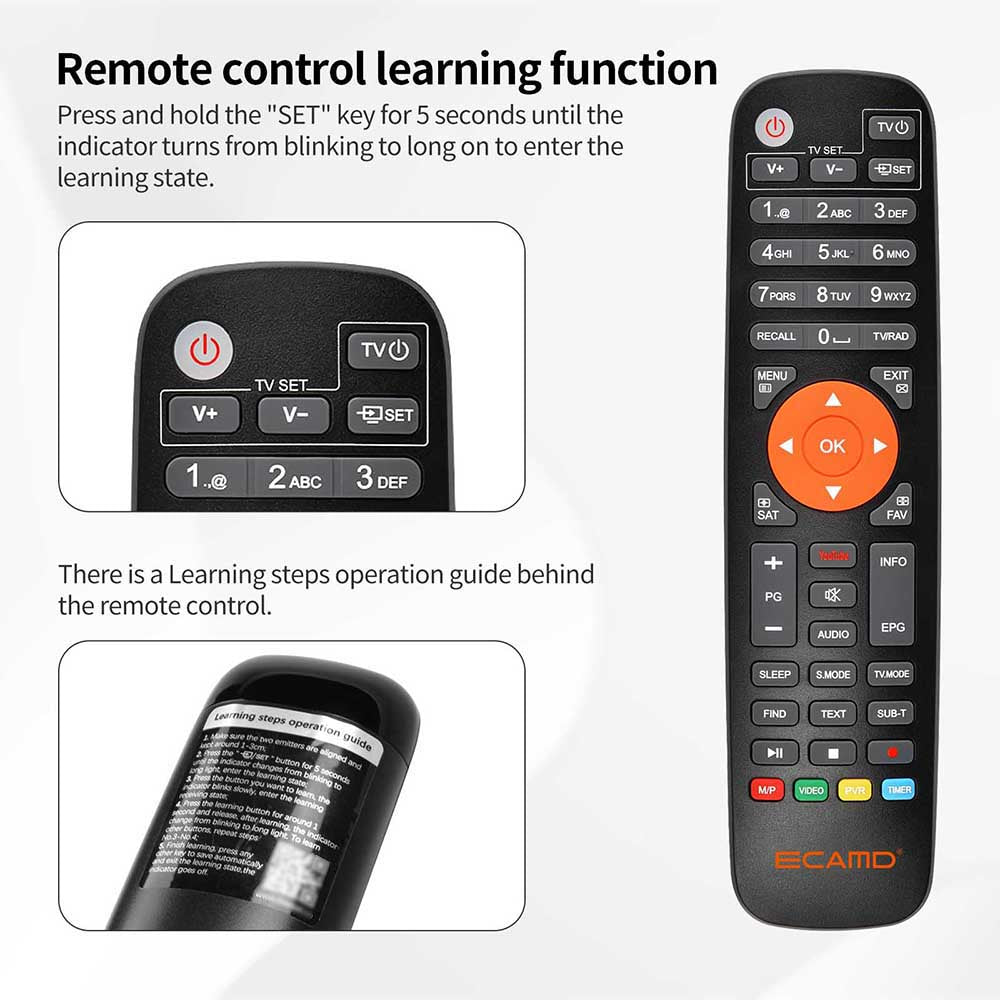 GTMEDIA ECAMD V8X LA DVB-S/S2/S2X set-top box, podpora MU3 IKS, vestavěná 2.4G WiFi, digitální přijímač TV signálu H.265, SCART OUT slot pro CA kartu, 1*LNB IN 1*HDMI 1*AV OUT 1*USB 1*RJ45 1*RS232 - EU