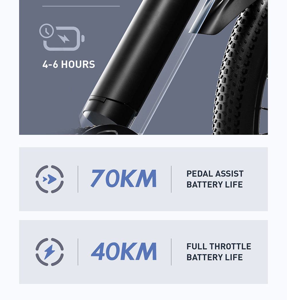 Elektrokolo GUNAI GN27, motor 750 W, baterie 48 V 10,4 Ah, senzor točivého momentu, pneumatiky 27,5 palce, maximální rychlost 35 km/h, maximální dojezd 70 km, řazení Shimano 7 rychlostí, kotoučová brzda