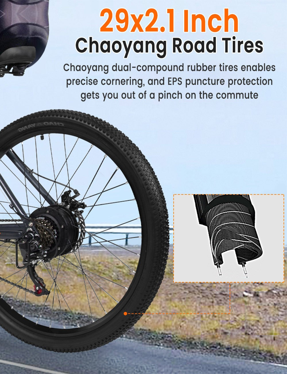 Elektrické kolo GUNAI GN29, pneumatiky 29*2,1 palce, motor 48 V 750 W, maximální rychlost 50 km/h, baterie 15 Ah, maximální dojezd 90 km, dvojité kotoučové brzdy