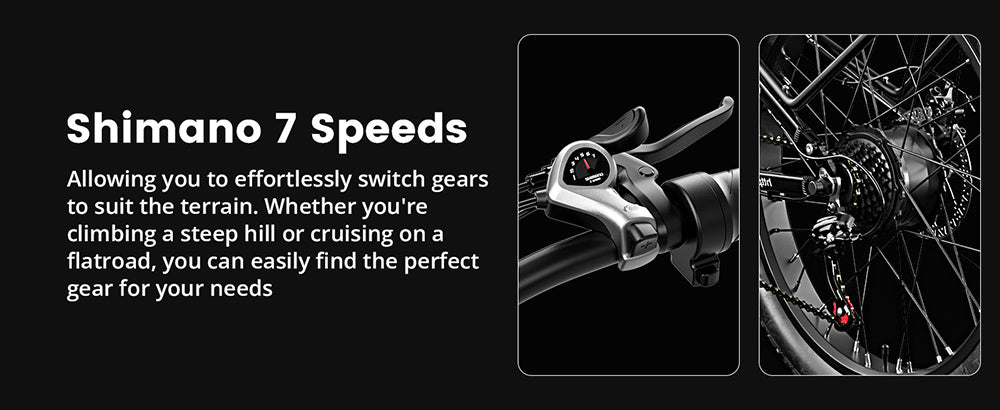 Elektrokolo GUNAI GN68, motor 2*1000, baterie 48 V 17,5 Ah, tlusté pneumatiky 26*3,0 palce, maximální rychlost 50 km/h, maximální dojezd 60 mil, řazení Shimano 7 rychlostí, mechanická kotoučová brzda