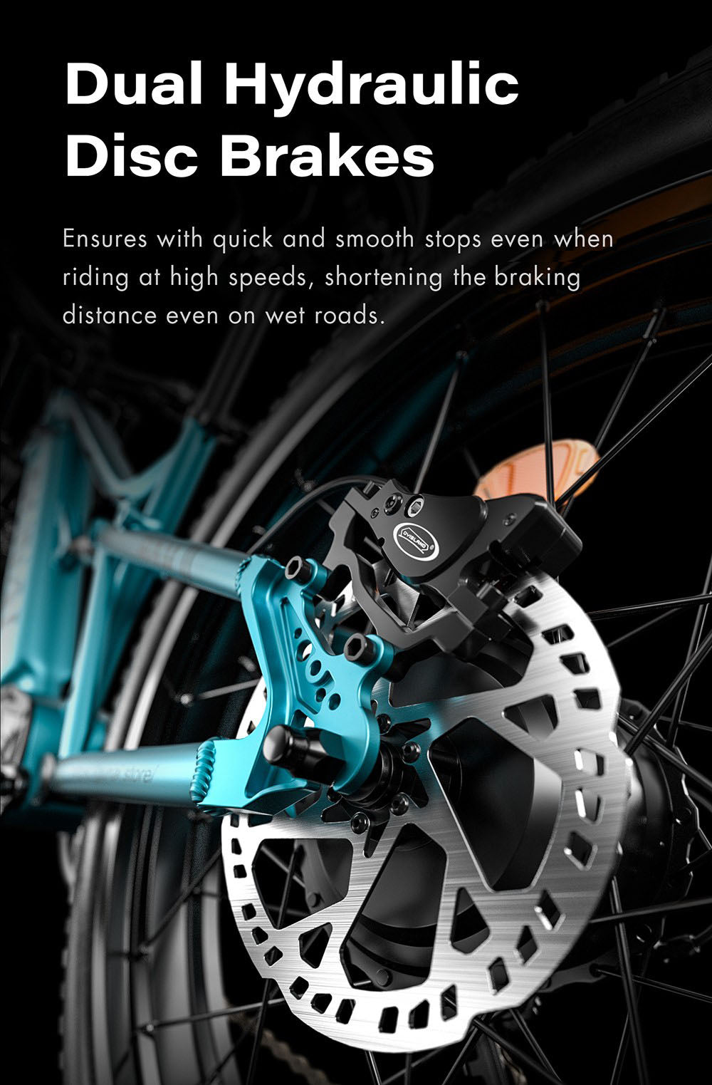 Elektrokolo GUNAI-M2, motor 2*750 W, baterie 48 V 17,5 Ah, pneumatiky 26*4,0 palce, maximální rychlost 60 km/h, dojezd 55 km, hydraulické kotoučové brzdy, dvojité odpružení, řazení Shimano 7 rychlostí