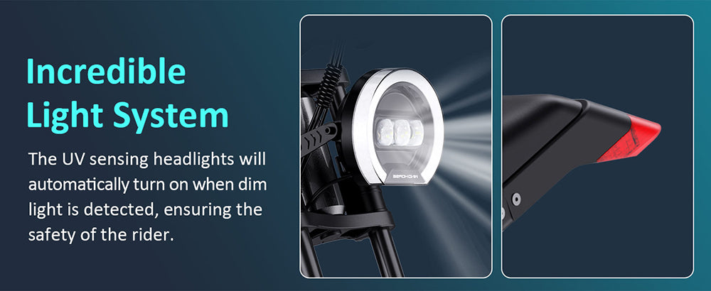 Elektrokolo GUNAI-Y, motor 1000 W, baterie 48 V 18 Ah, tlusté pneumatiky 20 x 4,0 palce, maximální rychlost 60 km/h, dojezd 100 km, hydraulické kotoučové brzdy, odpružení vpředu a vzadu, řazení Shimano 7 rychlostí