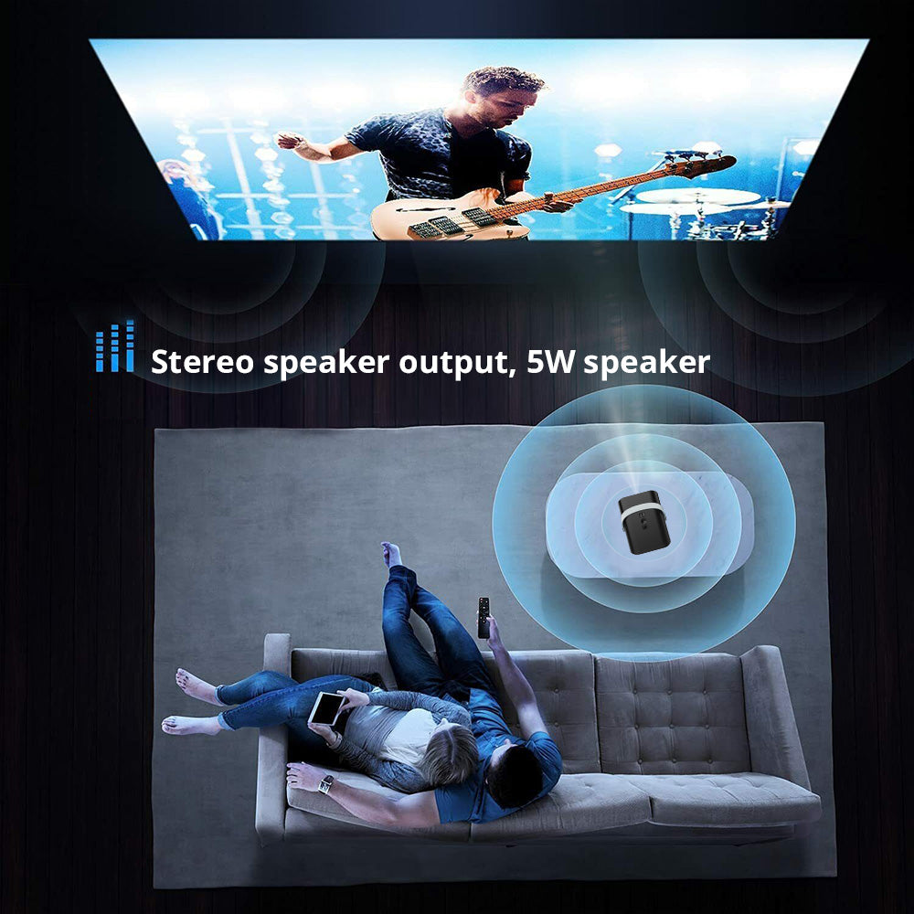 LCD projektor GXMO P10, 300ANSI 1280*720P, 2.4/5G WiFi, Android 10, motorizované poloautomatické ostření, korekce lichoběžníkového zkreslení - zástrčka EU