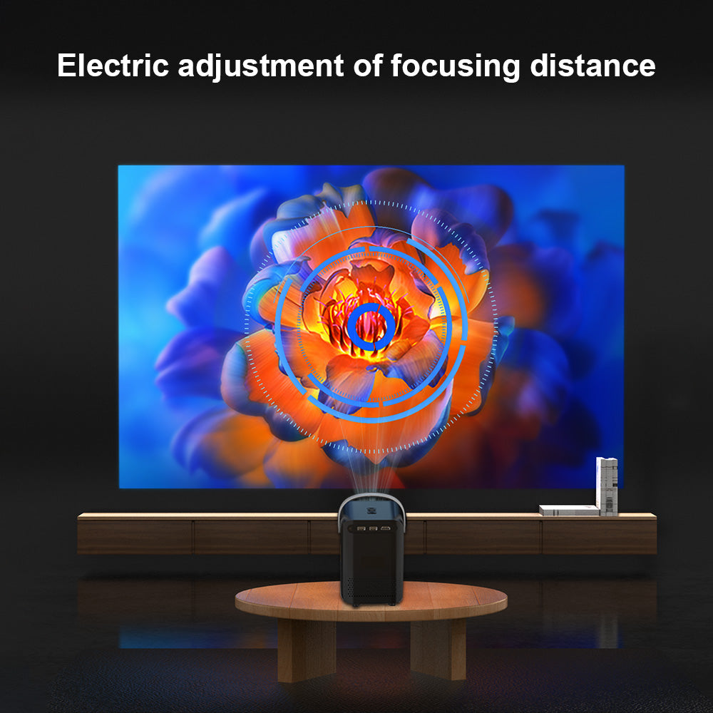 LCD projektor GXMO P10, 300ANSI 1280*720P, 2.4/5G WiFi, Android 10, motorizované poloautomatické ostření, korekce lichoběžníkového zkreslení - zástrčka EU