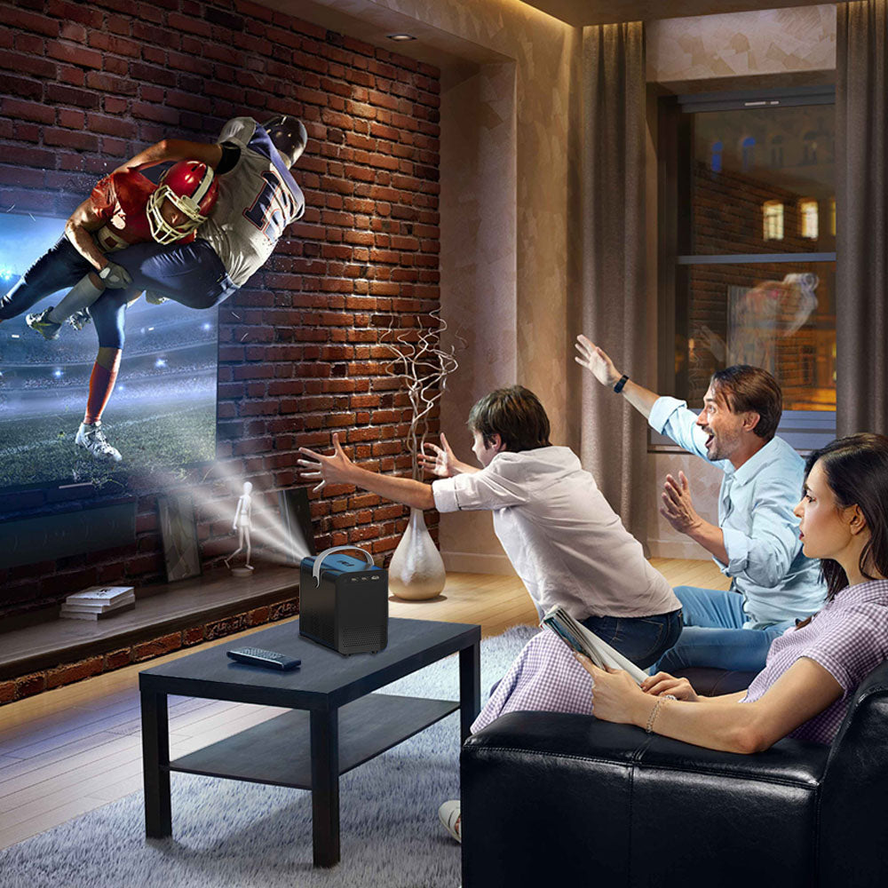 LCD projektor GXMO P10, 300ANSI 1280*720P, 2.4/5G WiFi, Android 10, motorizované poloautomatické ostření, korekce lichoběžníkového zkreslení - zástrčka EU