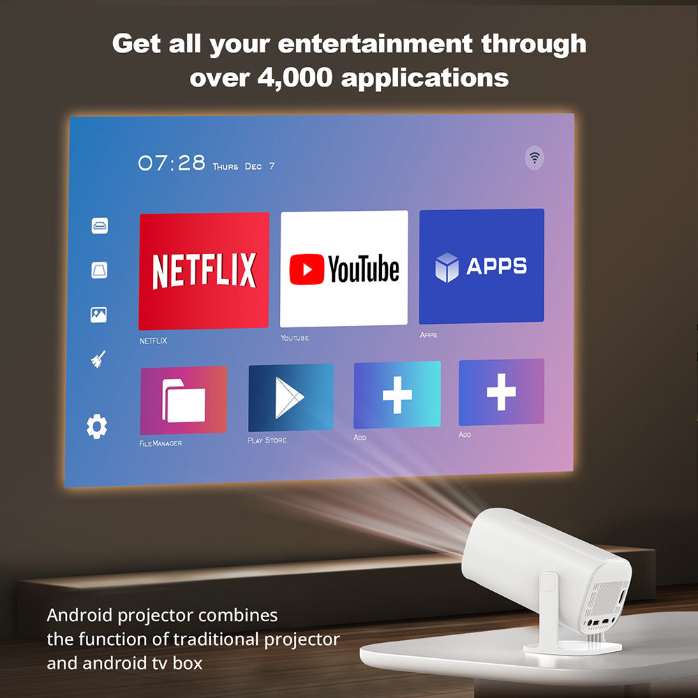 Přenosný projektor GXMO P30, otočení o 180°, 150 ANSI, 1280*720P, korekce lichoběžníkového zkreslení, WiFi 6 - zástrčka EU