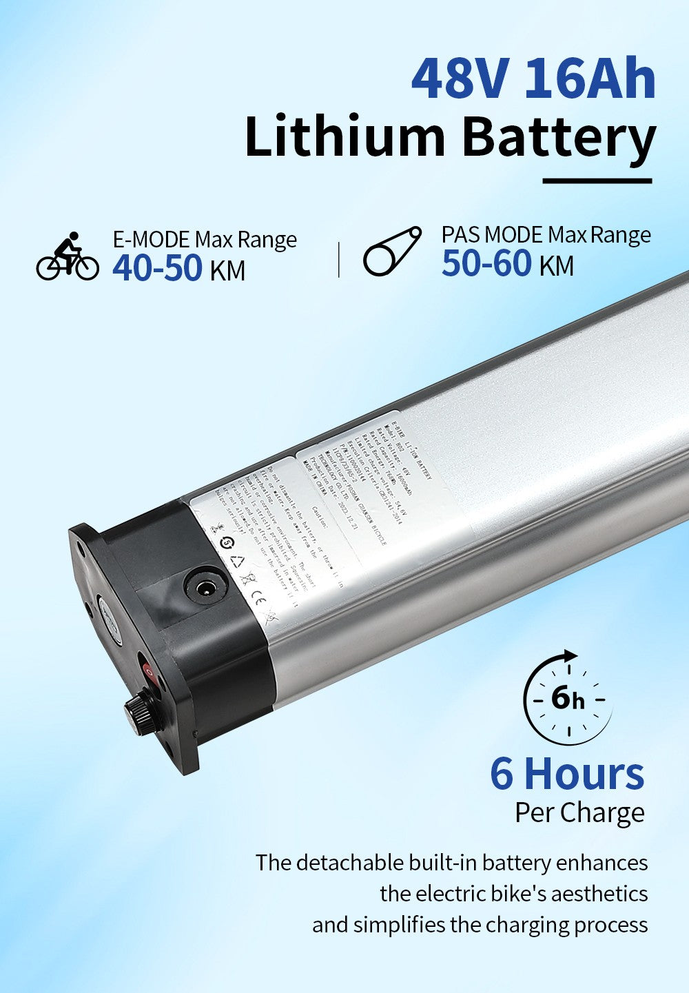 Elektrokolo Halo Knight H02, bezkartáčový motor 750 W, baterie 48 V 16 Ah, pneumatiky 29*2,1 palce, maximální rychlost 50 km/h, maximální dojezd 60 km, řazení Shimano 21 rychlostí, mechanická kotoučová brzda - černá