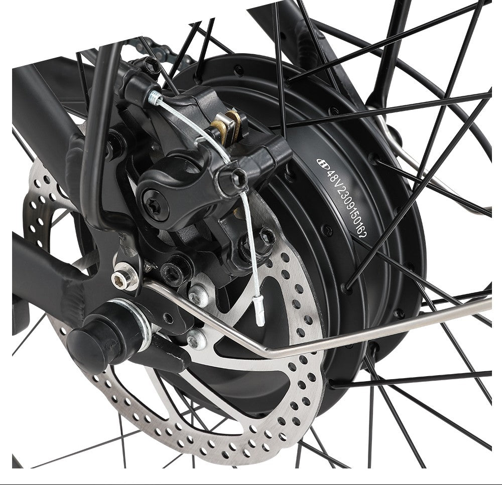 Elektrokolo Halo Knight H02, bezkartáčový motor 750 W, baterie 48 V 16 Ah, pneumatiky 29*2,1 palce, maximální rychlost 50 km/h, maximální dojezd 60 km, řazení Shimano 21 rychlostí, mechanická kotoučová brzda - černá