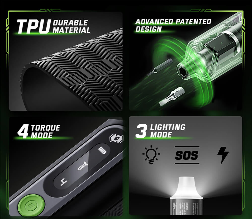 Sada elektrických šroubováků Hanboost ES01 35 v 1, akumulátorový přesný nástroj s magnetickými bity, manuální a elektrický režim, 4 točivé momenty, 4 LED diody, pro opravy počítačů, telefonů, fotoaparátů, notebooků, hodinek a dronů