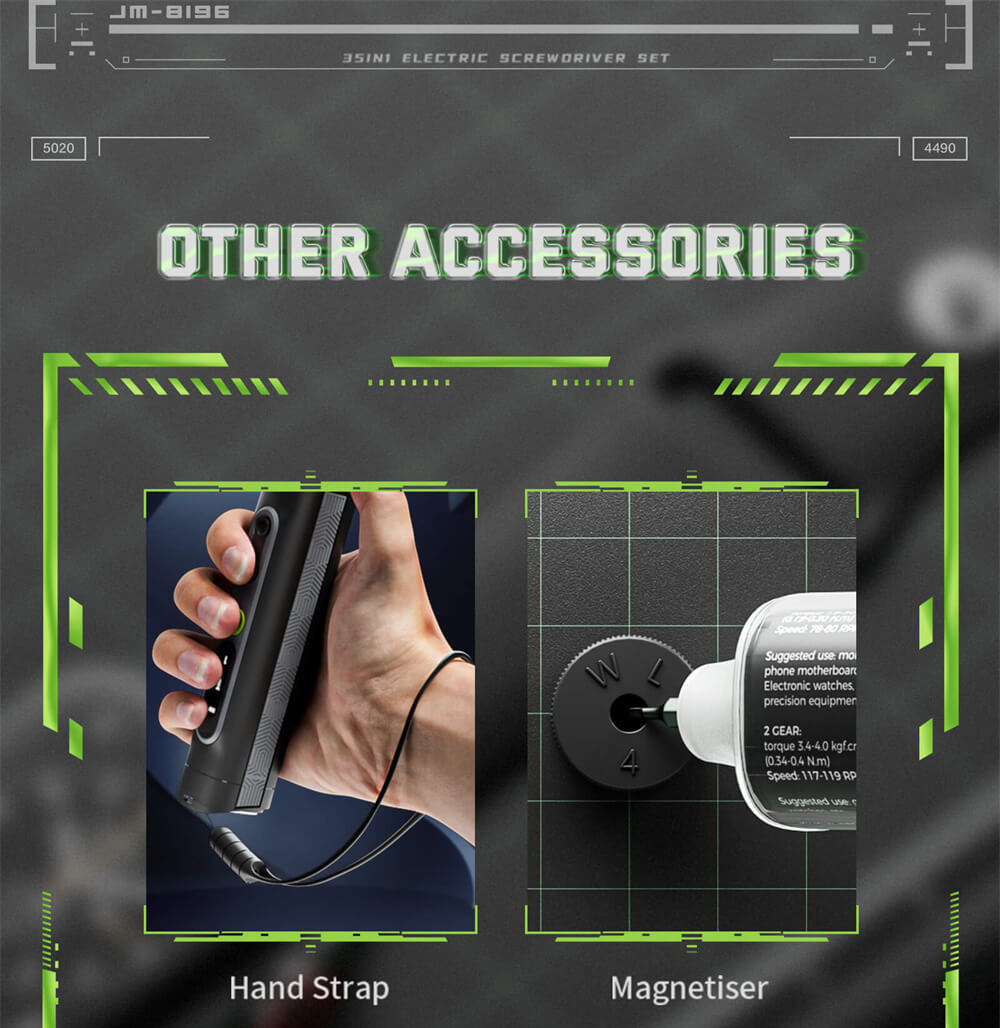 Sada elektrických šroubováků Hanboost ES01 35 v 1, akumulátorový přesný nástroj s magnetickými bity, manuální a elektrický režim, 4 točivé momenty, 4 LED diody, pro opravy počítačů, telefonů, fotoaparátů, notebooků, hodinek a dronů