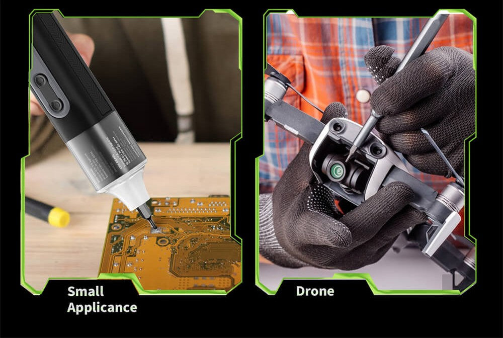 Sada elektrických šroubováků Hanboost ES01 35 v 1, akumulátorový přesný nástroj s magnetickými bity, manuální a elektrický režim, 4 točivé momenty, 4 LED diody, pro opravy počítačů, telefonů, fotoaparátů, notebooků, hodinek a dronů