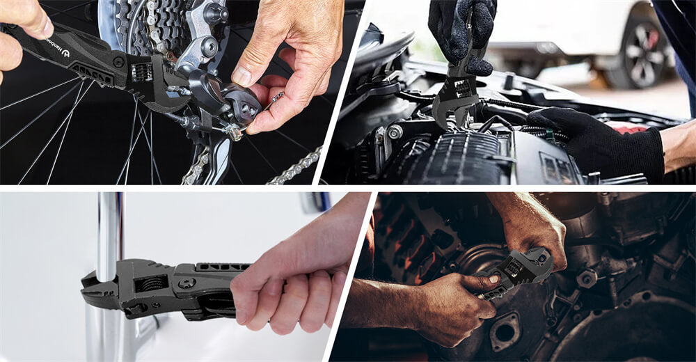 Hanboost M1 12 v 1 multifunkční klíč, kempingové vybavení, víceúčelový kapesní gadget, se šroubovákem, řezací pilou, otvírákem na lahve pro údržbu, kempování, kutily a dárky