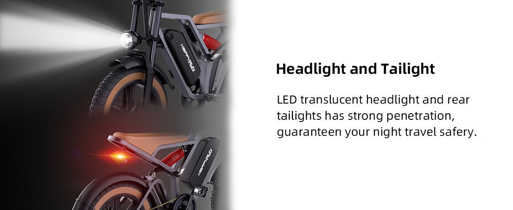 Elektrické kolo HAPPYRUN G60 20 palců, tlusté pneumatiky, 48V 750W, bezkartáčový motor, 48V 18Ah, vyměnitelná baterie, maximální rychlost 25 km/h