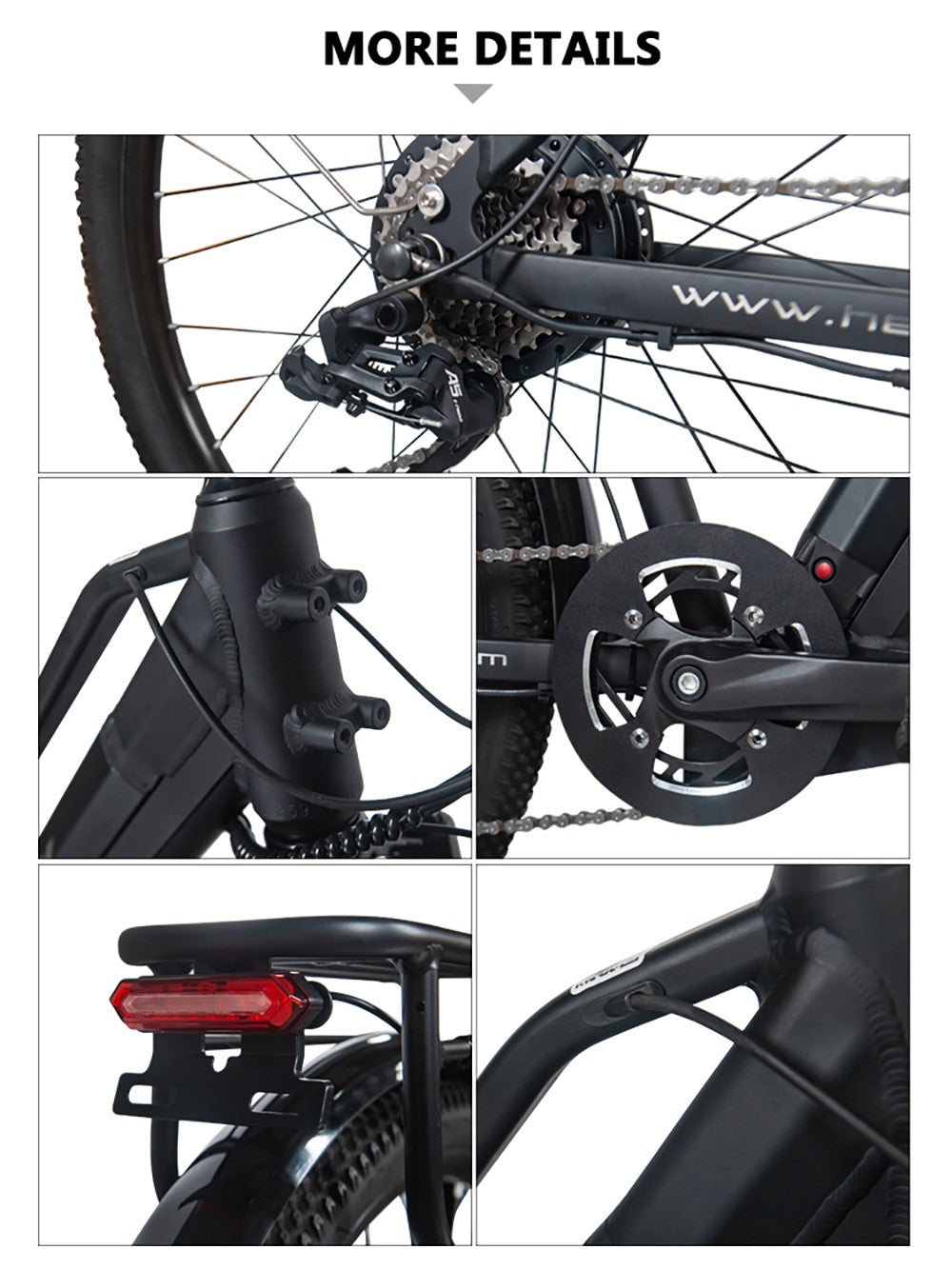 Elektrické kolo Heda TX TX10, motor 500 W, baterie 48 V 19,2 Ah, pneumatiky 27,5*2,4 palce, maximální rychlost 40 km/h, dojezd 80 km, hydraulická kotoučová brzda, tlumící přední vidlice, barevný LCD displej - šedá