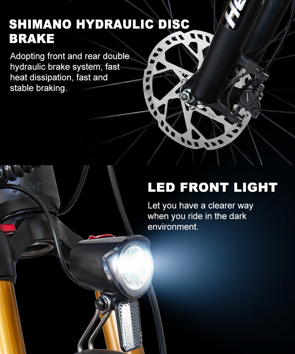 Elektrokolo Heda TX TX19, motor 1000 W, baterie 48 V 19,2 Ah, pneumatiky 29*2,4 palce, maximální rychlost 45 km/h, dojezd 70 km, hydraulické kotoučové brzdy, tlumící přední vidlice, barevný LCD displej, řazení Shimano 27 rychlostí - šedé