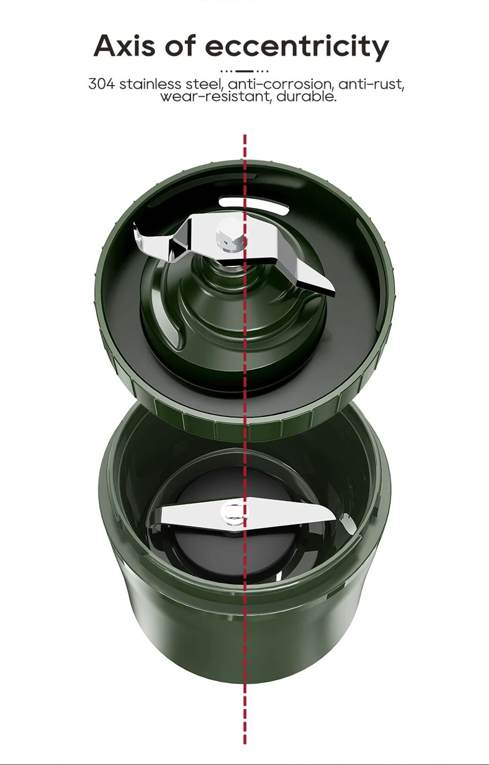 Mlýnek na kávu HiBREW G2 3v1, 2000mAh dvojitý šálek, mixéry na ovoce, odšťavňovače, mixér, drtič ledu, na kempování nebo cesty