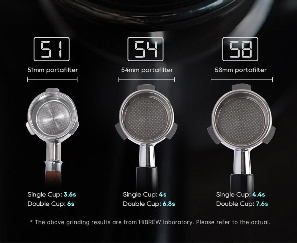 Elektrický mlýnek na kávu HiBREW G3, 34stupňová stupnice, zásobník na 210 g kávových zrn, zásobník na 100 g prášek, 48mm kónický mlecí kamen, antistatická funkce, manuální/automatický režim