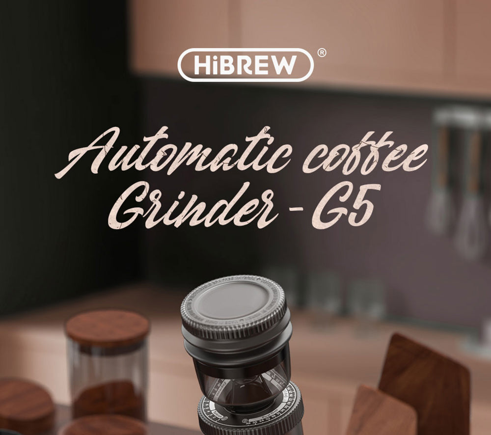 Elektrický mlýnek na kávu HiBREW G5, kónický mlecí strojek 48 mm, 36 převodů, nastavitelný mletí, pro espresso/tureckou/pour over/mocca/drip kávu