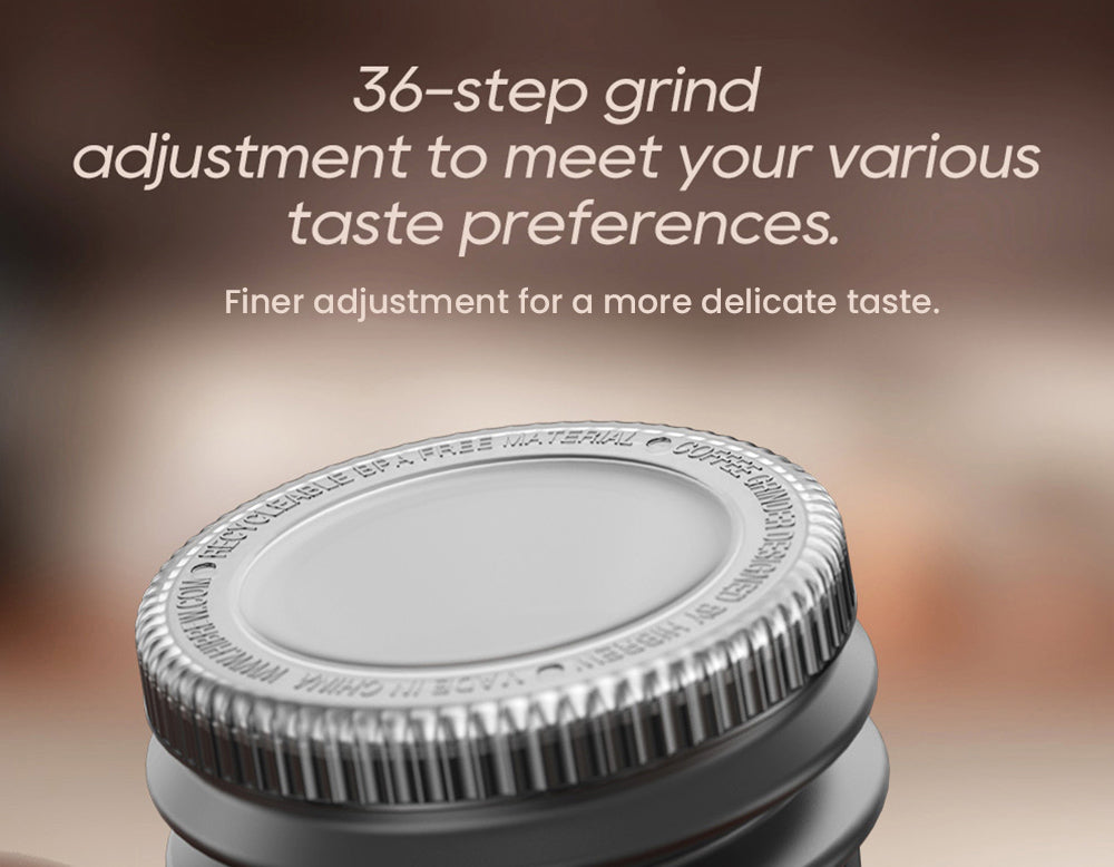 Elektrický mlýnek na kávu HiBREW G5, kónický mlecí strojek 48 mm, 36 převodů, nastavitelný mletí, pro espresso/tureckou/pour over/mocca/drip kávu